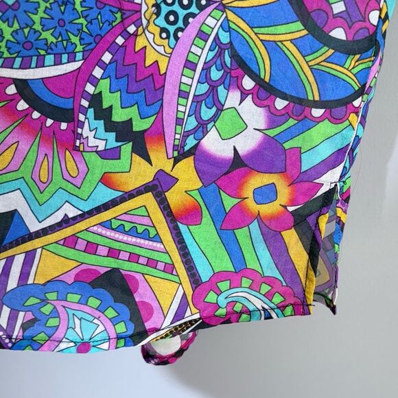 Johnny Was Demarne Ruffle Sleeve Tunic Shirt Top R24924 XS Multi Boho Chic - Picture 11 of 16